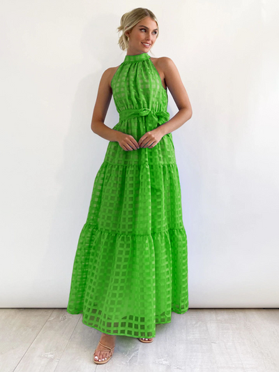 Raila - Elegant Halter Neck Maxi Dress