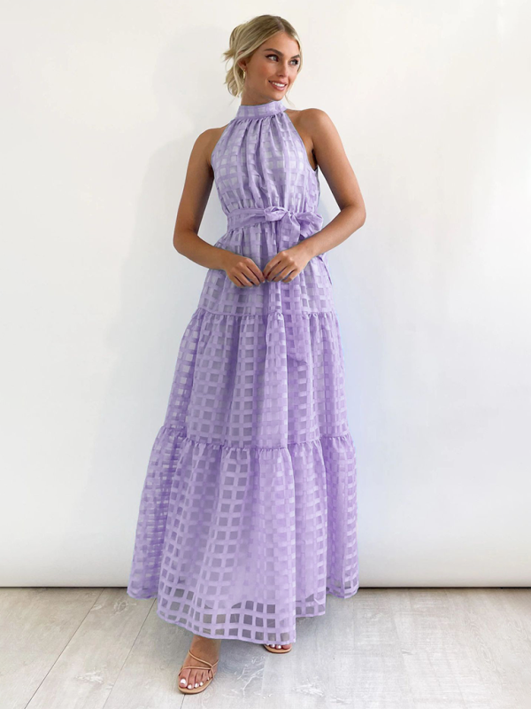 Raila - Elegant Halter Neck Maxi Dress