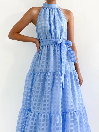 Raila - Elegant Halter Neck Maxi Dress