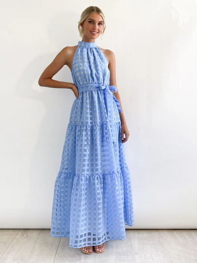 Raila - Elegant Halter Neck Maxi Dress