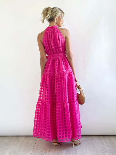 Raila - Elegant Halter Neck Maxi Dress