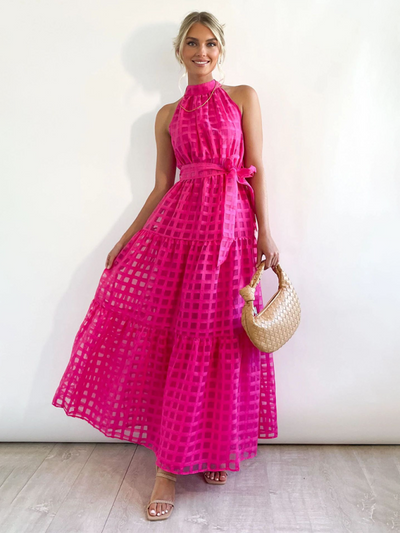 Raila - Elegant Halter Neck Maxi Dress