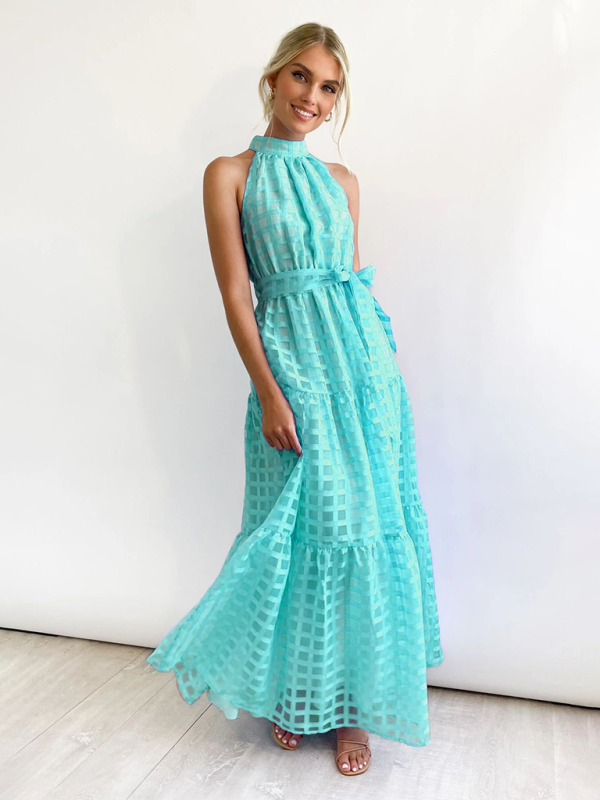 Raila - Elegant Halter Neck Maxi Dress