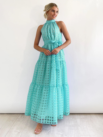 Raila - Elegant Halter Neck Maxi Dress