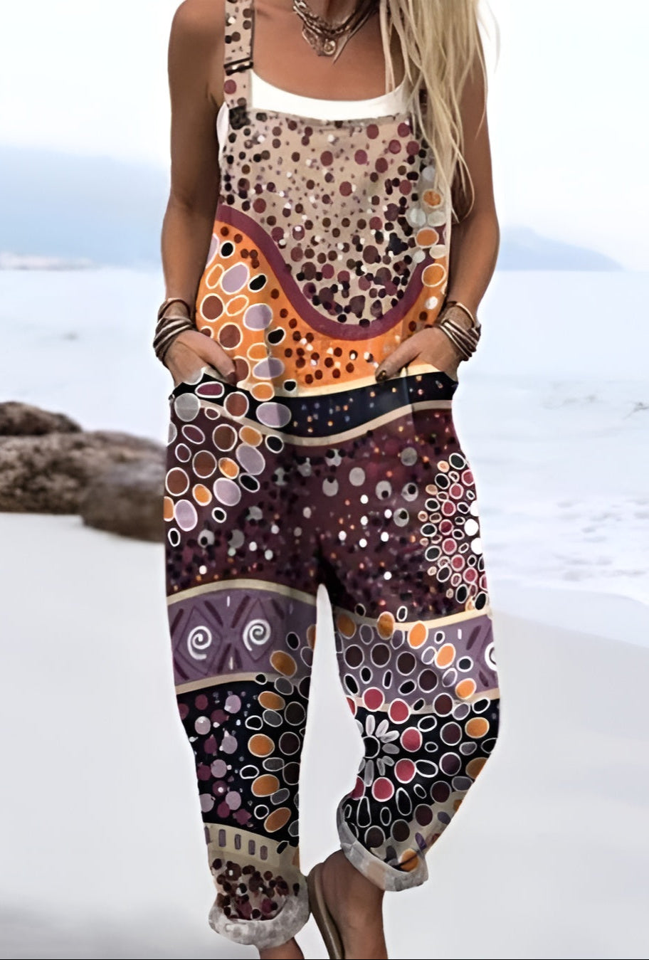 Thilde – Boho Art Drape Overalls