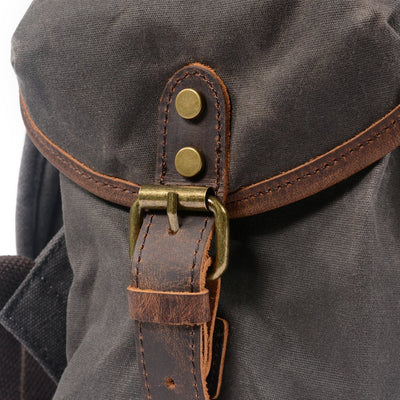 Salzburg - Linen and leather backpack