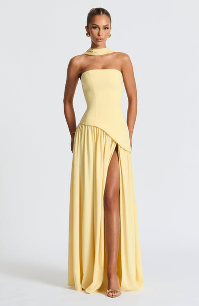 Jaycie - Stunning Strapless High Slit Maxi Dress