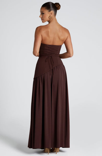 Jaycie - Stunning Strapless High Slit Maxi Dress
