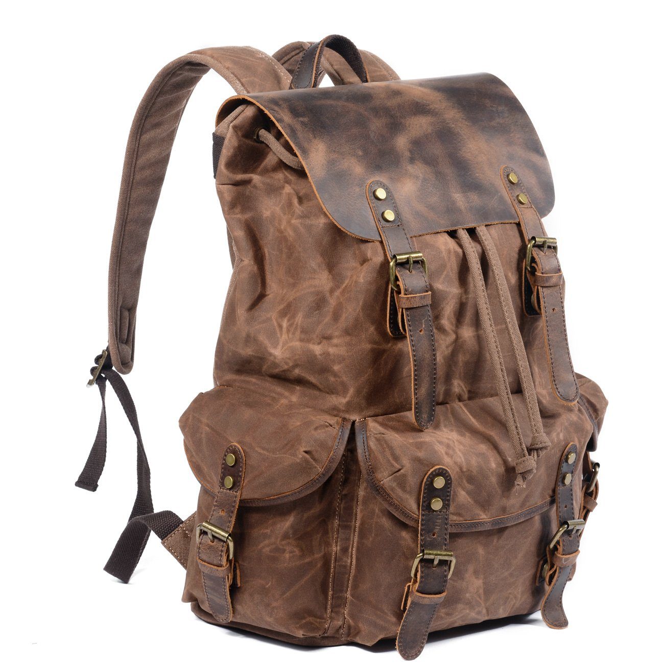 Salzburg - Linen and leather backpack
