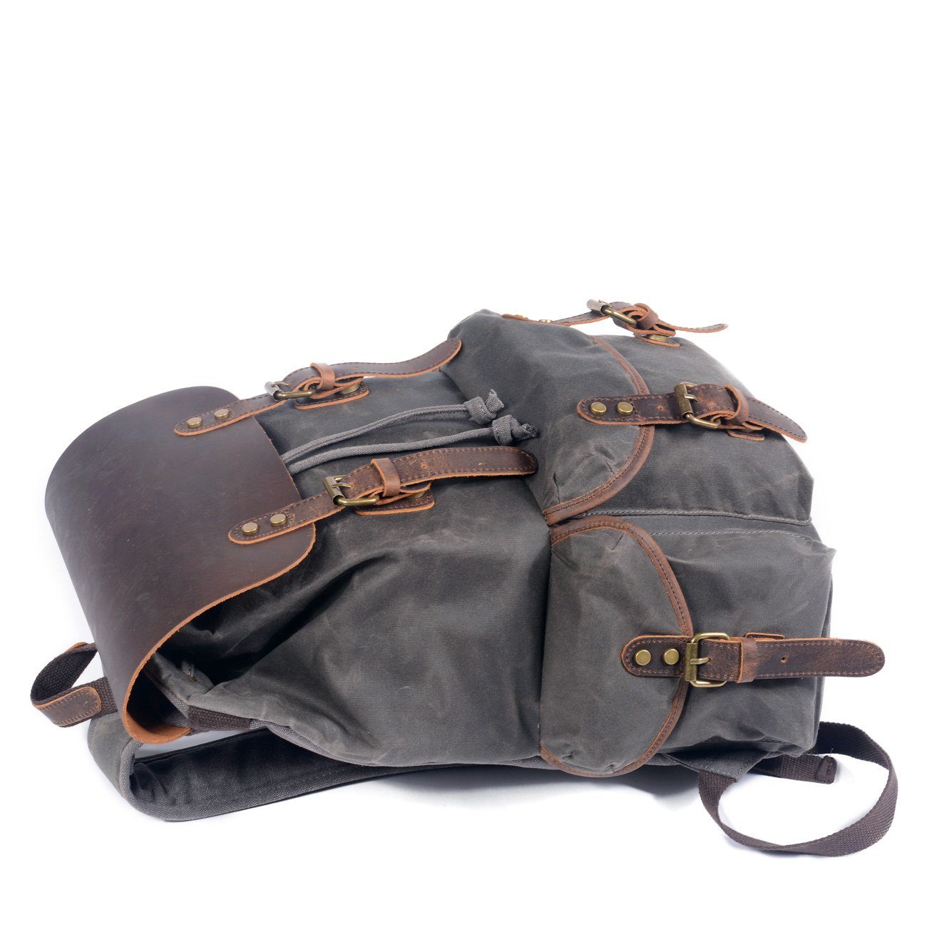 Salzburg - Linen and leather backpack