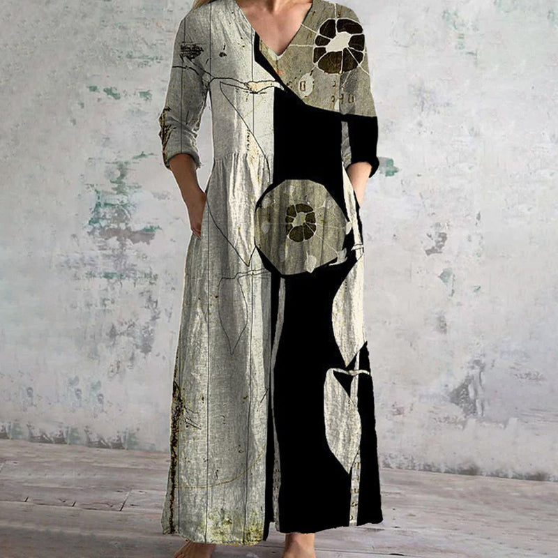 Paula – Vintage Dress with Abstract Print