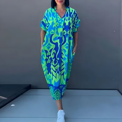 Helena™ - Maxi Dress with Colorful Print