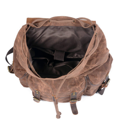 Salzburg - Linen and leather backpack