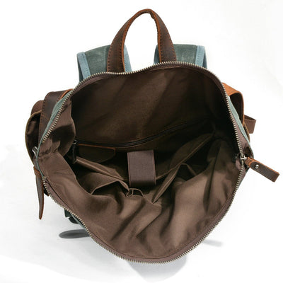 Marseille - Roll-top backpack made from wax-coated canvas