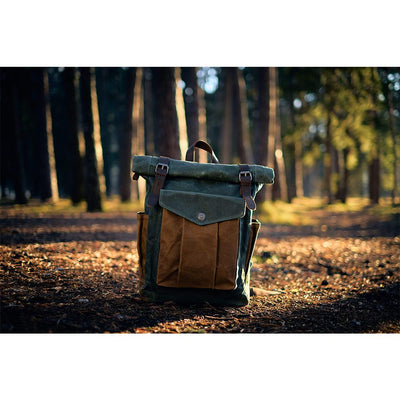 Marseille - Roll-top backpack made from wax-coated canvas