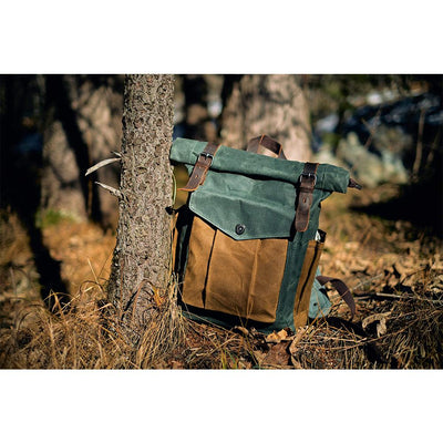 Marseille - Roll-top backpack made from wax-coated canvas