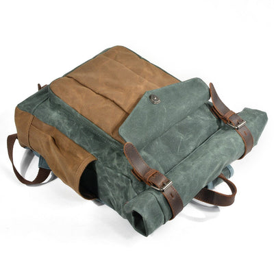 Marseille - Roll-top backpack made from wax-coated canvas