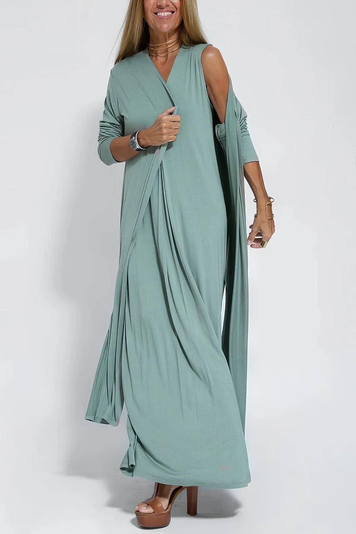 Élodie | Sculpting Dress with Matching Cardigan