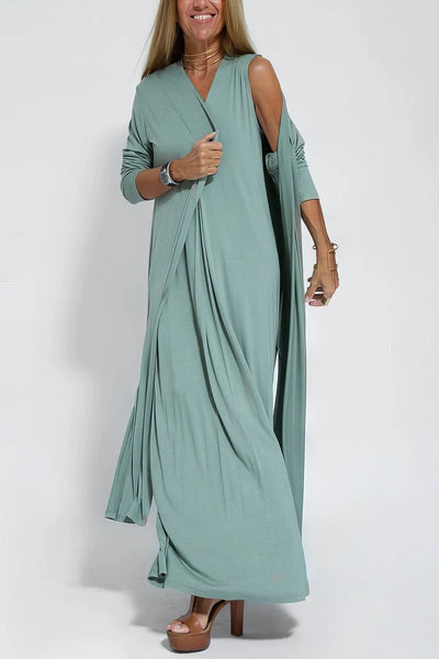 Élodie | Sculpting Dress with Matching Cardigan
